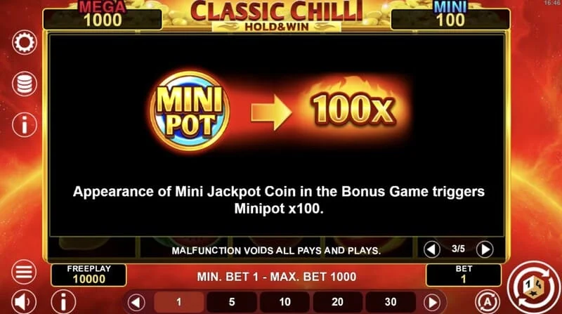 Classic Chilli Hold & Win - tosú an bhabhta Hold & Win